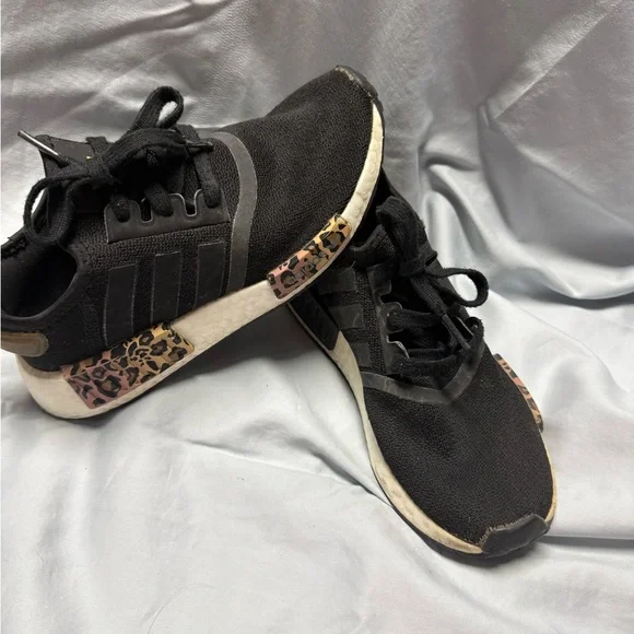 adidas | Shoes | Adidas Nmd Black Athletic Shoes With Leopard Accents |  Poshmark